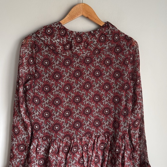 cinq a sept Jasmine Silk Floral-Print Mini Dress Red/ Multi Size - Picture 10 of 14